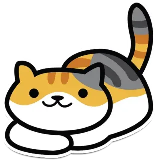 😑 кот, калико, котёнок, милый, животное, наклейка whatsapp sticker