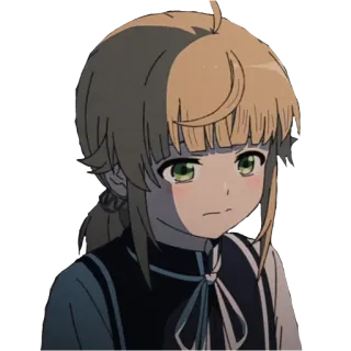 😕 Anime, Cô gái, Tóc vàng, Dễ thương, Nghiêm túc, Hình dán telegram sticker