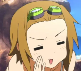 🌟 anime, cartoon, character, girl, goggles, funny telegram sticker