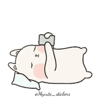 🐰 猫, 动物, 困, 睡觉, 可爱, 懒, 卡通 telegram sticker