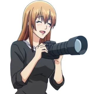 📷 anime, cartoon, woman, photographer, camera telegram sticker