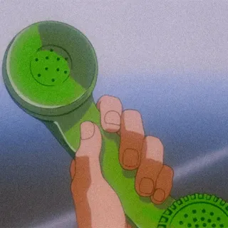 📞 telephone, hand, phone, green telegram sticker
