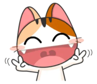 ✌ cat, sticker, peace, cute, animal telegram sticker