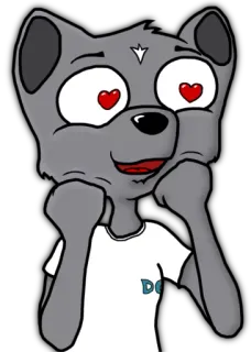 ☺️ DC Hund, Cartoon, Liebe, Augen, Herz telegram sticker