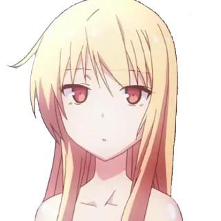 ❓ anime, dziewczyna, blond włosy, czerwone oczy telegram sticker