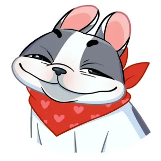 ☺️ Hund, Cartoon, Sticker, Tier, Süß, Rotes Halstuch, Herz telegram sticker
