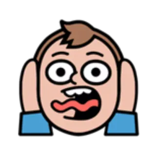 😱 choque, medo, surpresa, emoji, desenho animado, assustado, ansiedade telegram sticker