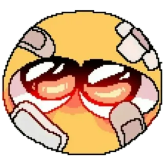 🥺 Emoji, Art numérique, Mignon, Kawaii, Pixel art, Dessin animé whatsapp sticker