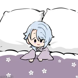 💠 @HAAWKS anime, manga, chibi, cute, character, bed, kawaii telegram sticker