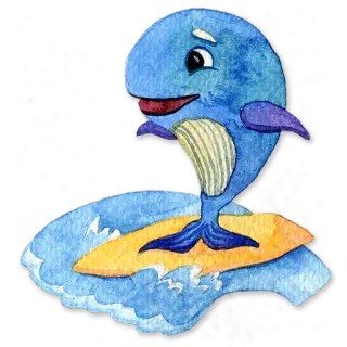 🏄 baleine, planche de surf, eau, surf, mer, animal telegram sticker