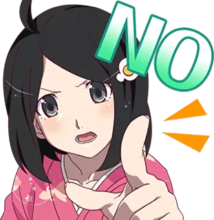 ❌ NO Anime, Gadis, Tidak, Penyangkalan, Berhenti telegram sticker