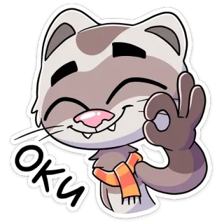 👍 OKU fret, dier, schattig, ok, gebaar, sticker telegram sticker