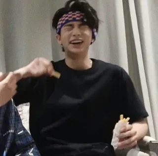 🍕 人物, 食べる, 男性, ポートレート whatsapp sticker
