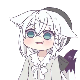 😳 Anime, Desenho animado, Chibi, Raposa, Fofo, Kawaii telegram sticker
