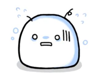 😥 Blob, Lindo, Dibujo animado, Personaje, Blanco, Inexpresivo whatsapp sticker