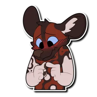 😳 timido, cane, animale, carino, arrossire, cartone animato telegram sticker