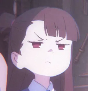 🐾 Akko Kagari Little Witch Academia Anime, Garota, Bruxa, Desenho animado, Irritada, Akko Kagari, Little Witch Academia telegram sticker
