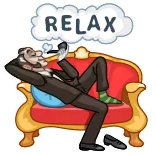 💆‍♂️ RELAX relax, man, cartoon, couch, smoking, pipe, luxury telegram sticker