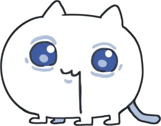🤤 chat, mignon, animal, autocollant, chaton, blanc, dessin animé telegram sticker