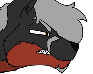 🤨 волк, злой, пушистый, животное, мультфильм, иллюстрация telegram sticker