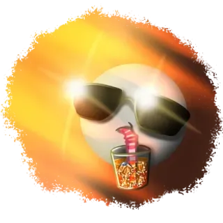 😓 emoji, sunglasses, drink, summer, cool, relaxation telegram sticker