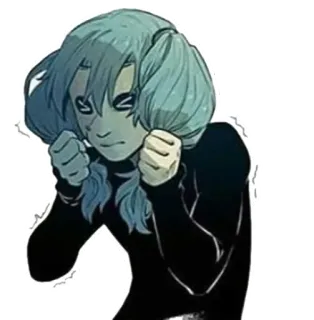 💪 Sal Fisher sal fisher, sally face, video game, character, blue hair telegram sticker