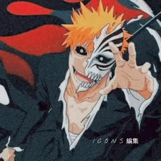 🔥 Ichigo Kurosaki Bleach ICONS 編集 Anime, Manga, Bleach, Ichigo, Hollow, Mặt nạ whatsapp sticker