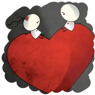 💛 cinta, hati, pasangan, kartun, hubungan, imut, hari Valentine telegram sticker