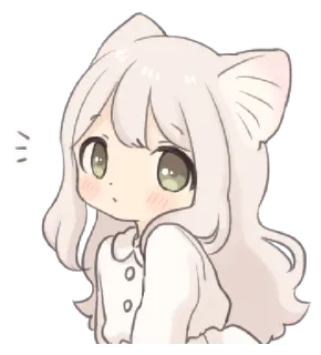 🍄 ミ 动漫, 猫娘, 可爱, 卡哇伊, 漫画, 数字艺术, 贴纸 whatsapp sticker