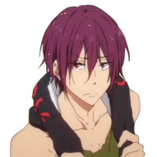 🙁 Rin Matsuoka Free! Anime, Personagem, Rin Matsuoka, Free!, Adesivo whatsapp sticker