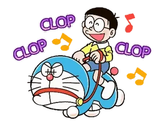 Doraemon Animated Onomatopoeia whatsapp stickers