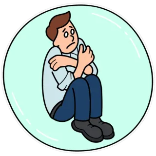 😨 man, sad, scared, anxious, worried, depression, lonely telegram sticker