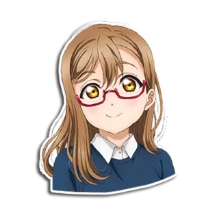 😌 Ragazza anime, Carina, Occhiali, Cartone animato, Illustrazione whatsapp sticker