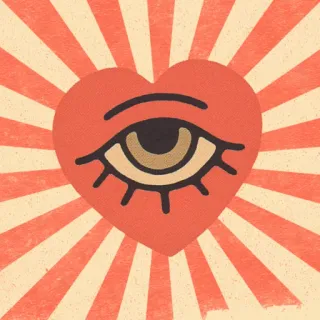 ❤️ eye, heart, symbol, red, orange, occult, spiritual, third eye telegram sticker
