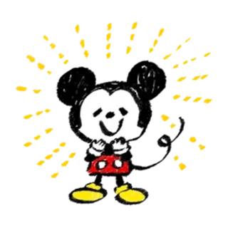 😌 Mickey Mouse cartone animato, topo, sorridente, carino, amichevole, personaggio whatsapp sticker