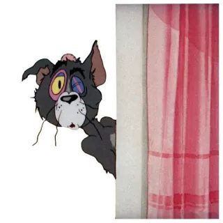 ❤️ Tom Tom and Jerry gato, dibujos animados, Tom y Jerry, mirando, animación telegram sticker