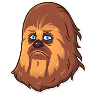 ☹️ Chewbacca Star Wars チューバッカ, スター・ウォーズ, ウーキー, 悲しい, 茶色の毛皮, SF telegram sticker