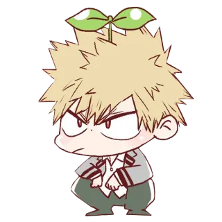 😕 Katsuki Bakugo My Hero Academia Anime, Manga, Held, Bakugo, boos telegram sticker