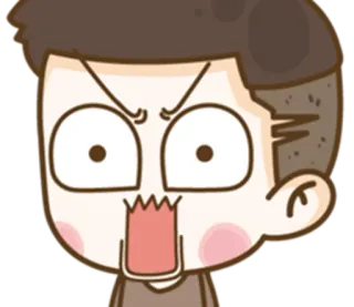 🙀 en colère, frustré, contrarié, dessin animé, personnage, réaction, émotion telegram sticker