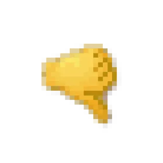👎 Pulgar abajo, No me gusta, Pixel art, Gesto de mano whatsapp sticker