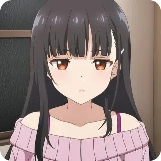 ⭐️ アニメ, 女の子, 漫画, ブルネット, ロングヘア, 日本アニメ telegram sticker
