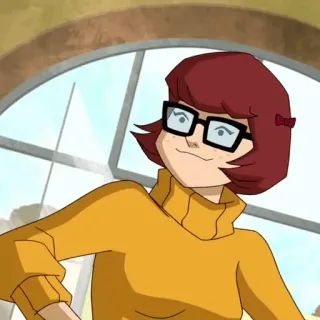 🐶 Velma Dinkley Scooby-Doo cartoon, mystery, smart, glasses, orange telegram sticker