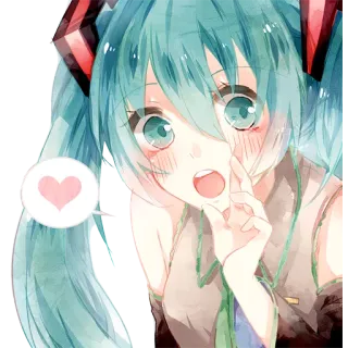 💖 Hatsune Miku Anime, Manga, Vocaloid, Niedlich, Kawaii, Hatsune Miku telegram sticker