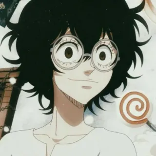 🧪 Anime, Manga, Personage, Bril, Schattig, Illustratie whatsapp sticker