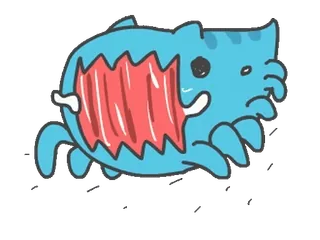 😬 Katze, Monster, süß, Tier whatsapp sticker