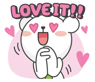 😍 LOVE IT!!! amor, urso, fofo, corações, feliz, carinho telegram sticker