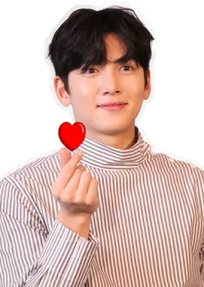 ❤️ ator, coreano, coração, dedos, celebridade whatsapp sticker
