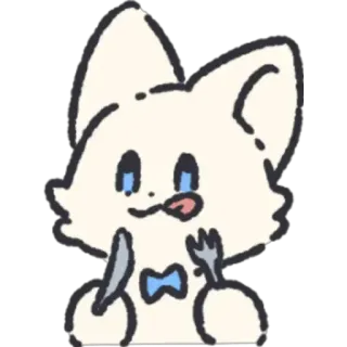 😋 kucing, lucu, pisau, garpu, lapar, hewan, kartun telegram sticker