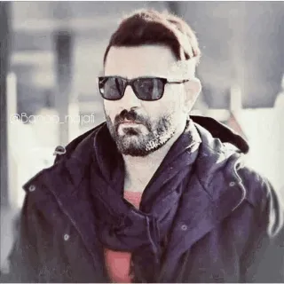 😐 @Barno_najafi man, portrait, sunglasses, beard, scarf telegram sticker