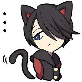 🙄 anime, cat, cartoon, cute, sticker, manga, kawaii telegram sticker